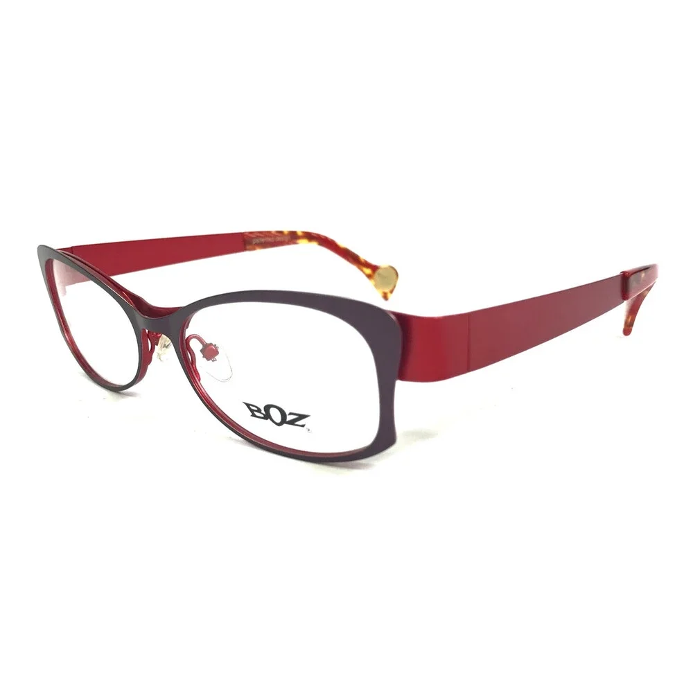 BOZ Eyeglasses Frames WENDY 7530 Matte Plum Purple Red Cat Eye 52-16.5-135